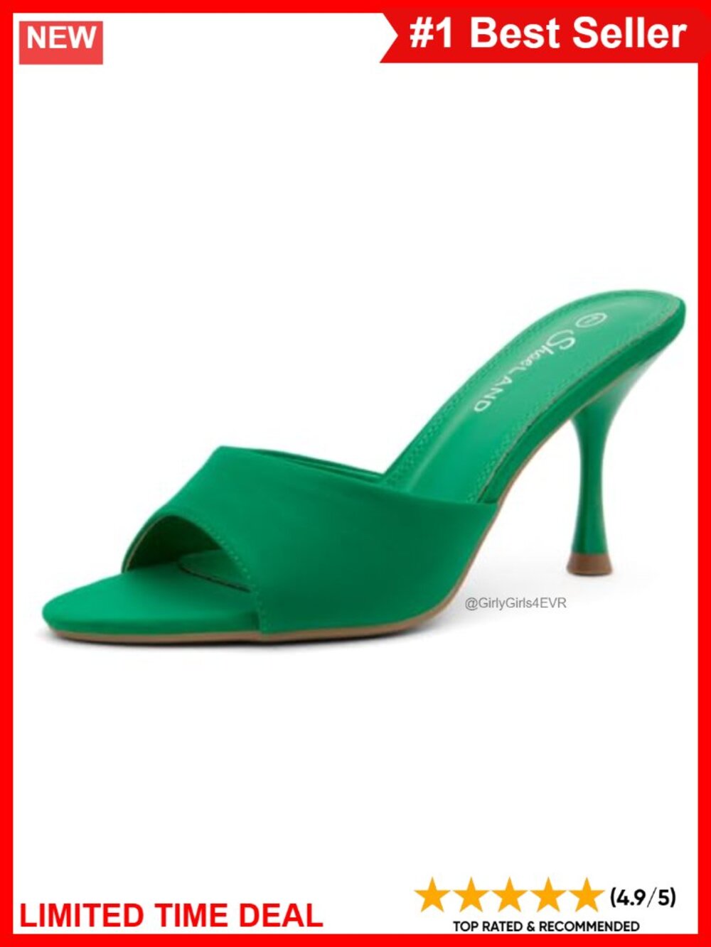 Women's Pointed Toe Stiletto Mule Heels Slip-On Dress Sandals